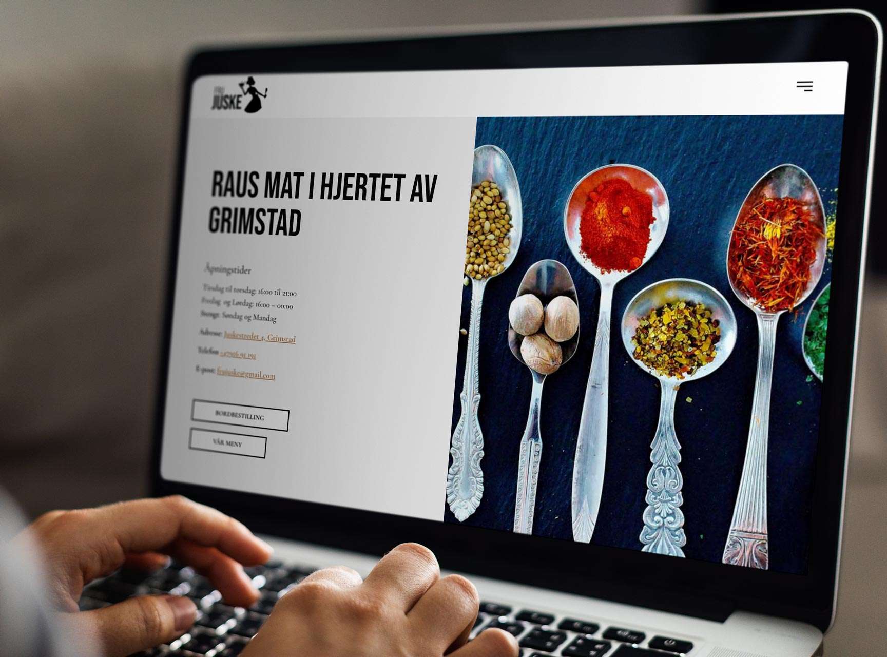 Billig restaurant hjemmeside eksempel fru juske i grimstad